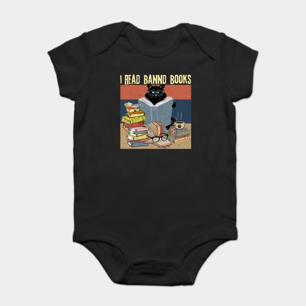 Cat I Read Banned Books Baby Bodysuit by The WYLD Tribe